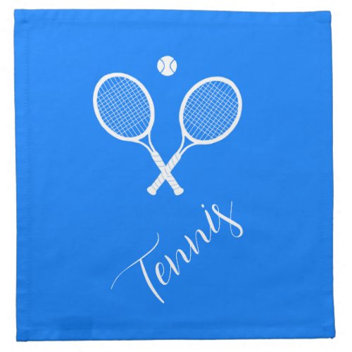Tennis Rackets and Ball Blue   Cloth Napkin