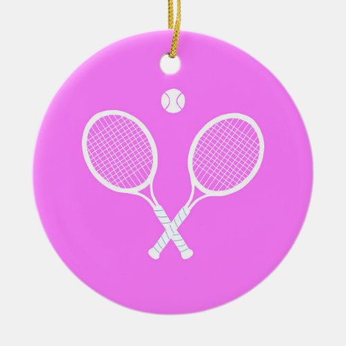 Tennis Rackets and Ball   Ceramic Ornament