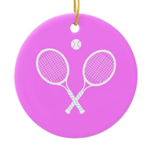 Tennis Rackets and Ball   Ceramic Ornament