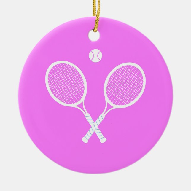 Tennis Rackets and Ball   Ceramic Ornament (Front)