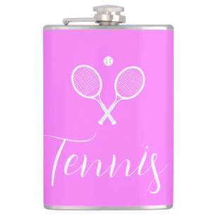 Tennis Rackets and Ball Deep Pink Flask