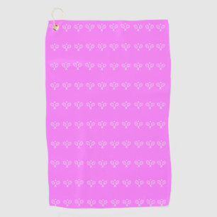 Tennis Rackets and Ball Deep Pink Golf Towel