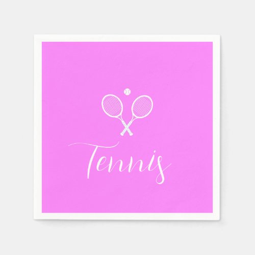 Tennis Rackets and Ball Deep Pink  Napkins