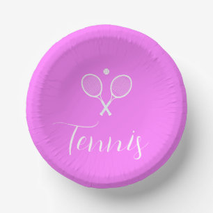 Tennis Rackets and Ball Deep Pink    Paper Bowls