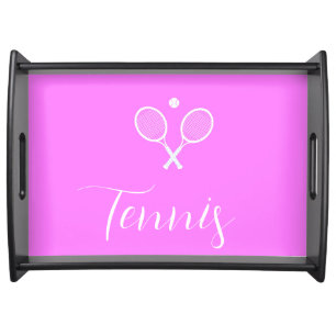 Tennis Rackets and Ball Deep Pink  Serving Tray