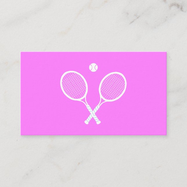Tennis Rackets and Ball Party Pink   Enclosure Card (Front)