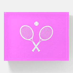 Tennis Rackets and Ball Party Pink    Paperweight
