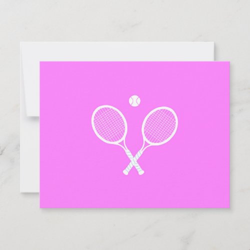 Tennis Rackets and Ball Party Pink  RSVP Card