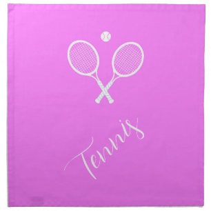 Tennis Rackets and Ball Pink Cloth Napkin