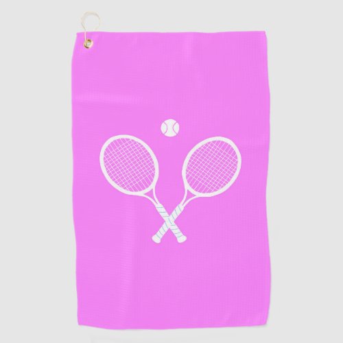 Tennis Rackets and Ball Pink Wellness Golf Towel