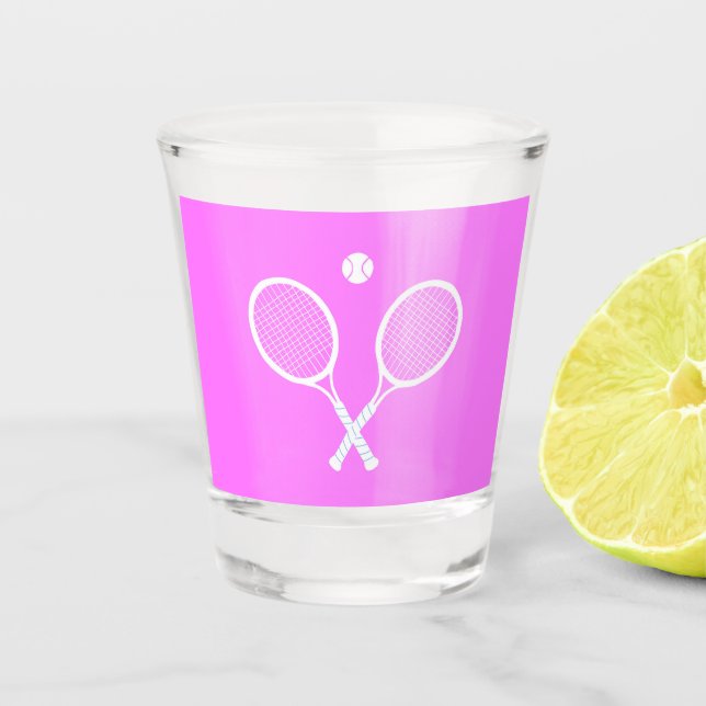 Tennis Rackets and Ball  Shot Glass (Front)