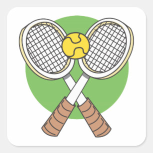 Tennis Rackets and Ball Square Sticker