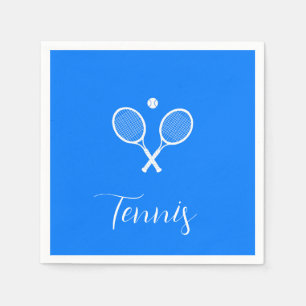 Tennis Rackets and Ball Ultramarine Blue   Napkins