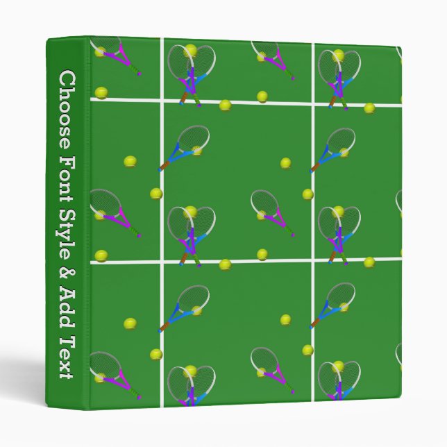 Tennis Rackets and Balls  3 Ring Binder (Front/Spine)