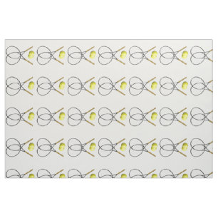 Tennis Rackets and Balls Fabric