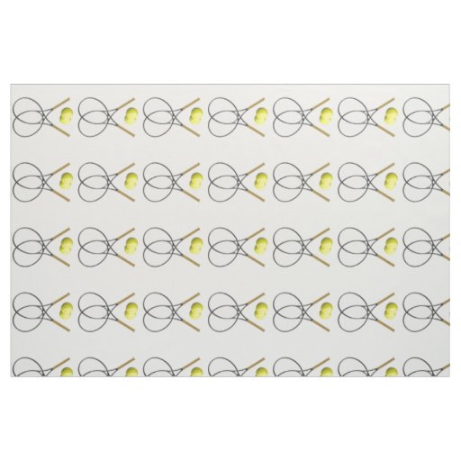 Tennis Rackets and Balls Fabric