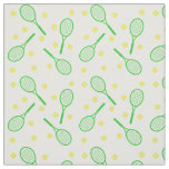 Tennis Rackets and Balls - green and yellow Fabric