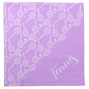 Tennis Rackets and Balls Lilac Cloth Napkin
