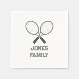Tennis Rackets and Name Family Reunion Napkins