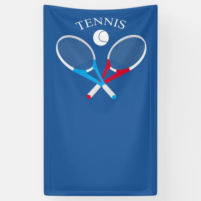 Tennis rackets and tennis ball banner (Vertical)