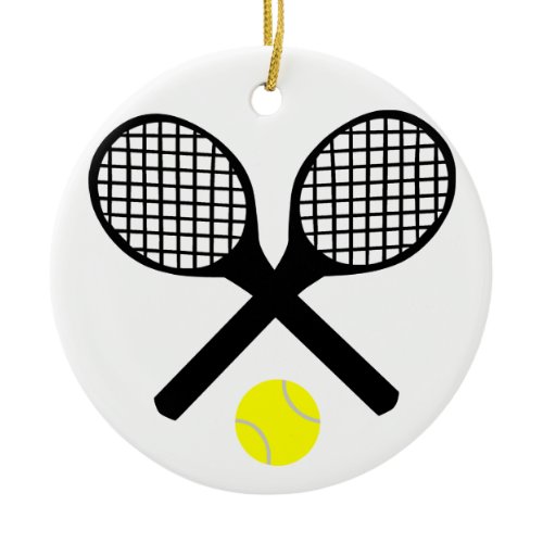 Tennis Rackets and Tennis Ball Ceramic Ornament