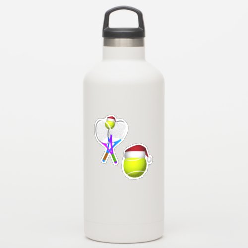 Tennis Rackets and Tennis Ball Christmas Sticker