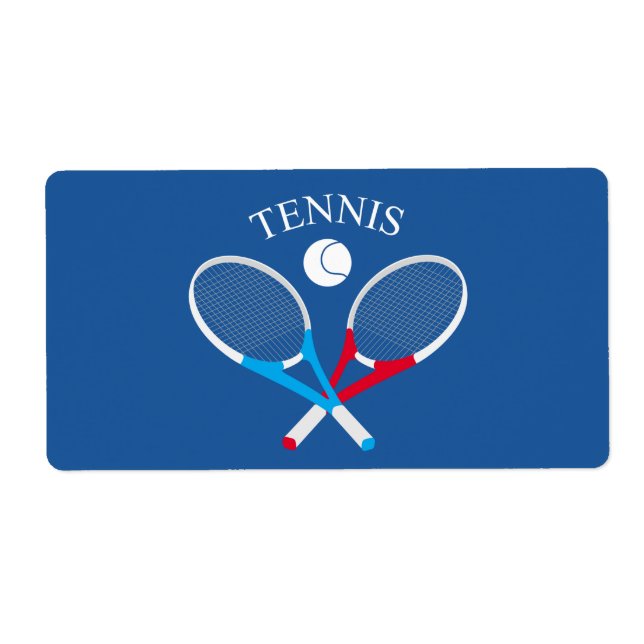 Tennis rackets and tennis ball label (Front)