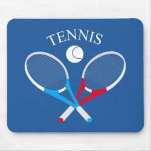 Tennis rackets and tennis ball mouse pad