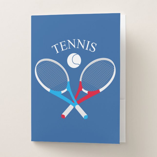 Tennis rackets and tennis ball pocket folder (Front)