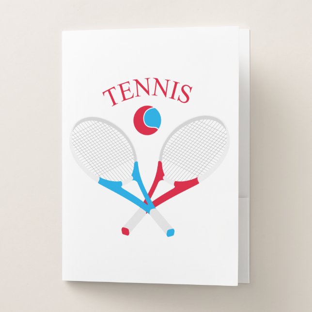 Tennis rackets and tennis ball pocket folder (Front)