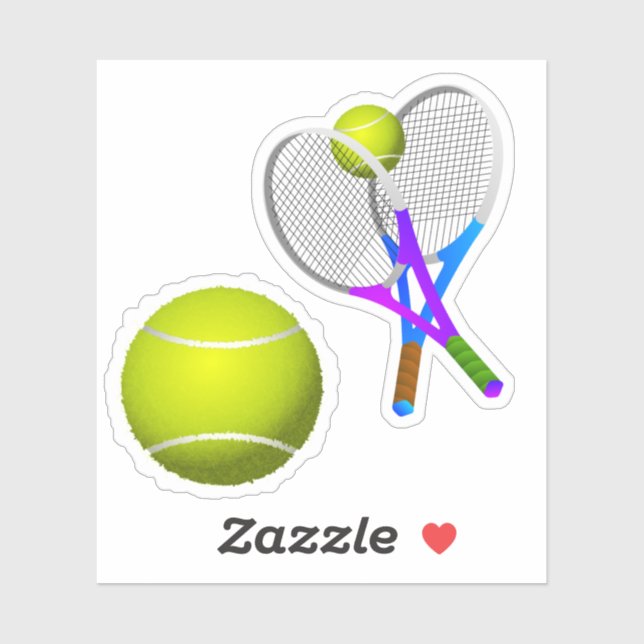 Tennis Rackets and Tennis Ball Sticker (Sheet)