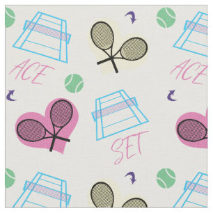 Tennis rackets and tennis courts fabric
