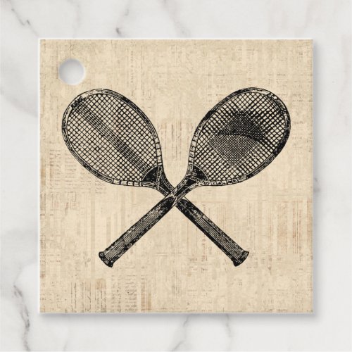 Tennis Rackets Antique Tennis Racquet Script Paper Favor Tags