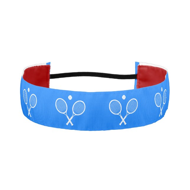 Tennis Rackets Blue Backgroud   Athletic Headband (Front)