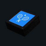 Tennis Rackets Blue Backgroud   Gift Box<br><div class="desc">White Tennis Rackets. Active life motif. Tennis equipment on blue background. For tennis lover.</div>