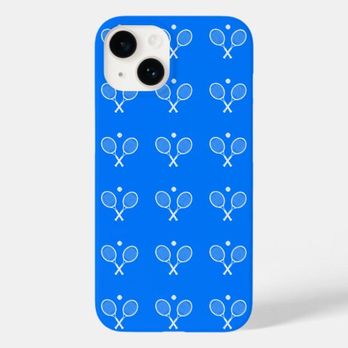 Tennis Rackets Blue Background   Case_Mate iPhone 14 Case