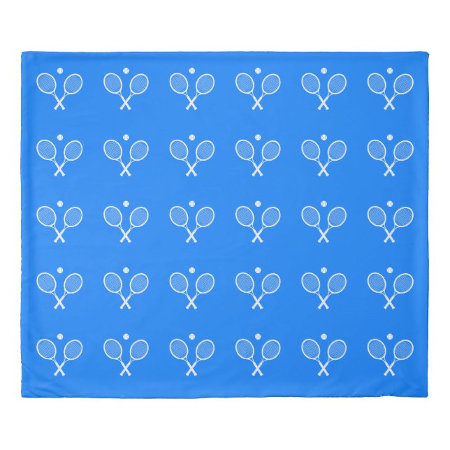 Tennis Rackets Blue Background   Duvet Cover (Front)