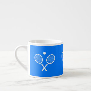 Tennis Rackets Blue Background  Espresso Cup