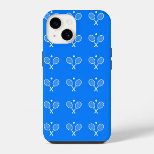 Tennis Rackets Blue Background   iPhone 14 Case