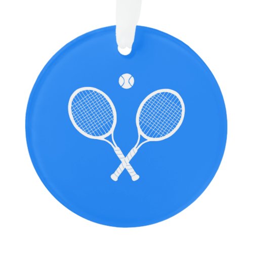 Tennis Rackets Blue Background   Ornament