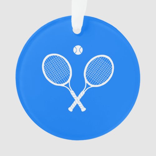 Tennis Rackets Blue Background   Ornament