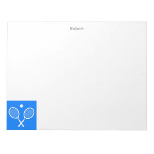Tennis Rackets Blue Background Personalized Notepad
