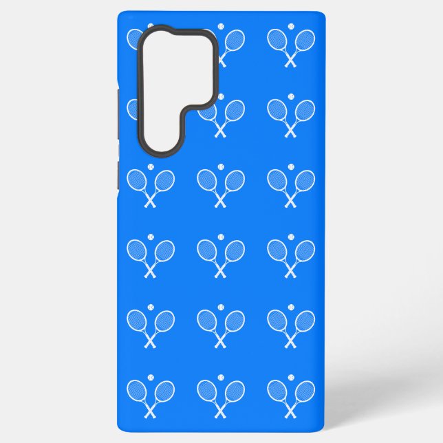 Tennis Rackets Blue Background Samsung Galaxy S22 Case (Back)