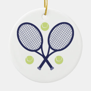 Tennis Rackets Ceramic Ornament