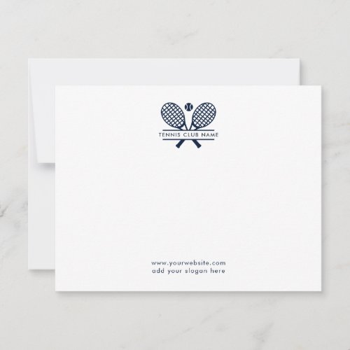 Tennis Rackets Club Name and Return Address Custom Thank You Card