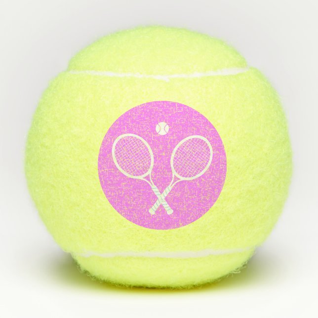 Tennis Rackets Deep Pink Background   Balls (Front)