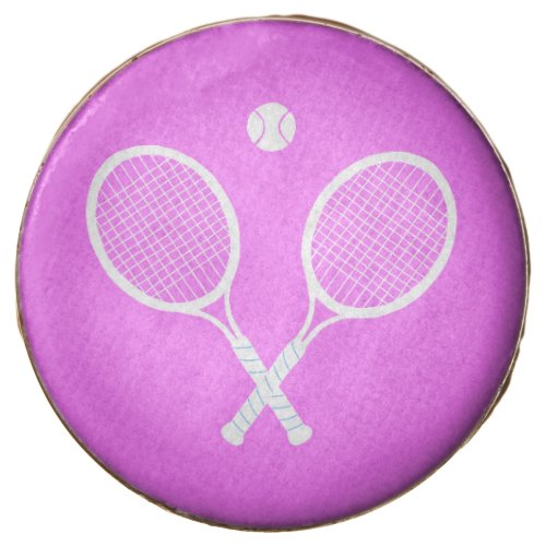 Tennis Rackets Deep Pink Background  Chocolate Covered Oreo