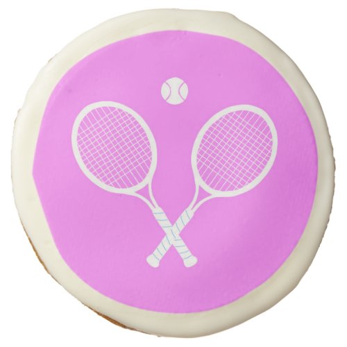Tennis Rackets Deep Pink Background  Sugar Cookie