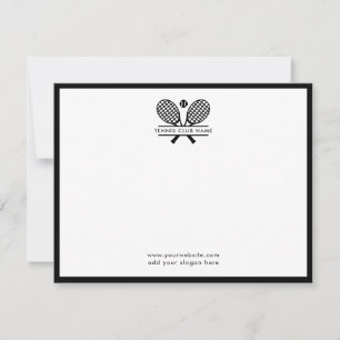 Tennis Rackets Icon Club Name Black Borders Card