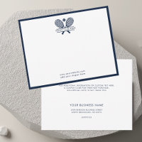Tennis Rackets Icon Club Name Navy Blue Borders